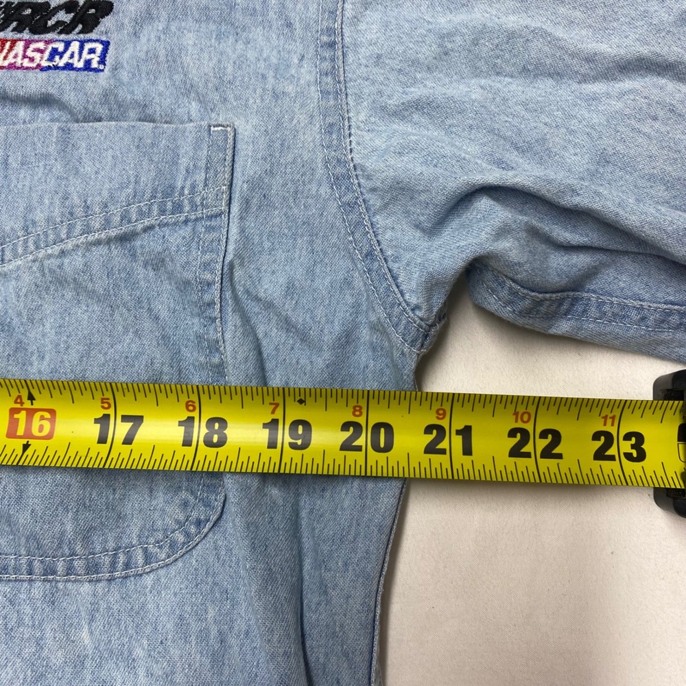 Vintage Dale Earnhardt NASCAR Denim Shirt Competitors View Light Wash Small USA - Picture 9 of 10